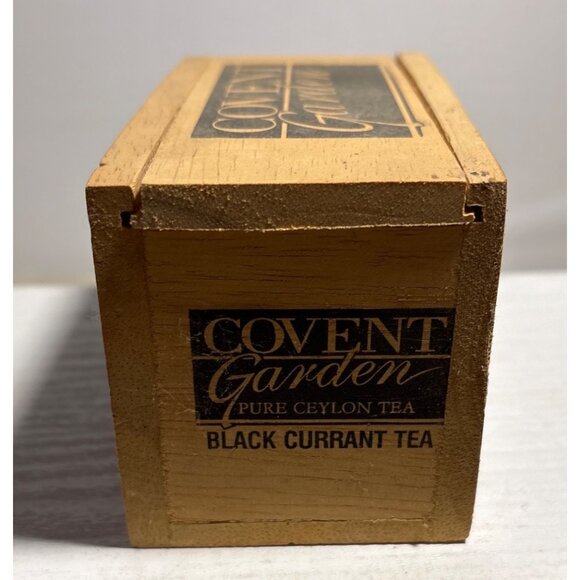 Wooden Tea Box Covent Garden Black Currant BOX ONLY 5 x 3" Decor Top Slide - Picture 4 of 10